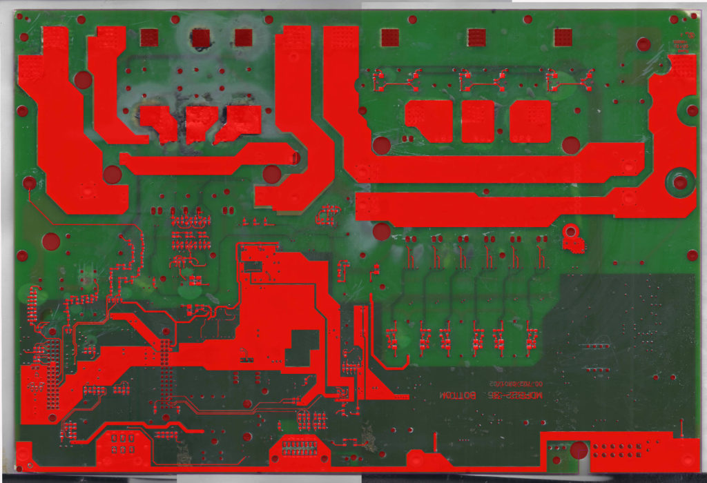 Copying PCB Wiring Card Lines from the physical printed circuit board without the solder resist layer, scan the circuitry pattern of each layer to draw PCB layout, gerber file and schematic diagram