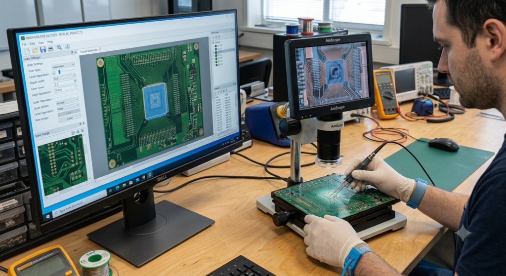 Reverse engineering van oudere printed circuit boards vereist vaak krachtige electronic design automation (EDA)-software om fysieke hardware terug te vertalen naar bewerkbare digitale gegevens. Historisch gezien boden platforms zoals Innoveda, ontstaan uit belangrijke fusies binnen de EDA-industrie van geavanceerde layout- en schematic-oplossingen, ingenieurs een professionele omgeving voor het reconstrueren van complexe meerlaagse printplaten. Wanneer technici verouderde of niet-gedocumenteerde hardware analyseren, maakt het gebruik van een uitgebreid software-ecosysteem de omzetting van fysieke lay-outs naar functionele en productieklare technische documentatie aanzienlijk efficiënter.