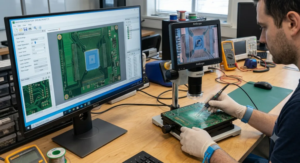 Reverse engineering van oudere printed circuit boards vereist vaak krachtige electronic design automation (EDA)-software om fysieke hardware terug te vertalen naar bewerkbare digitale gegevens. Historisch gezien boden platforms zoals Innoveda, ontstaan uit belangrijke fusies binnen de EDA-industrie van geavanceerde layout- en schematic-oplossingen, ingenieurs een professionele omgeving voor het reconstrueren van complexe meerlaagse printplaten. Wanneer technici verouderde of niet-gedocumenteerde hardware analyseren, maakt het gebruik van een uitgebreid software-ecosysteem de omzetting van fysieke lay-outs naar functionele en productieklare technische documentatie aanzienlijk efficiënter.