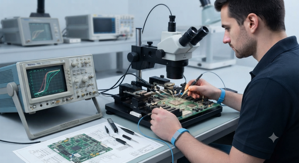 Proces przywracania do życia wycofanego z produkcji sprzętu wymaga przeprowadzenia kompleksowej sekwencji działań technicznych. Aby pomyślnie zrealizować pełny projekt inżynierii odwrotnej elektronicznej płytki drukowanej, specjaliści wykorzystują precyzyjne usuwanie kolejnych warstw (delayering) oraz analizę optyczną do odwzorowania wszystkich ukrytych ścieżek. Na podstawie pozyskanych danych fizycznych inżynierowie opracowują kompletną netlistę oraz szczegółowy schemat elektryczny przedstawiający wszystkie połączenia. Dodatkowo przygotowywana jest precyzyjna lista BOM, dokumentacja rozmieszczenia elementów (layout drawing), w pełni funkcjonalny plik CAD, dokładne dane Gerber oraz kompletny pakiet plików Gerber. Wykorzystując te cyfrowe zasoby inżynieryjne, zespoły specjalistów mogą skutecznie odtwarzać, klonować, duplikować, reprodukować, przywracać, modernizować, ponownie wytwarzać oraz prototypować dowolne starsze płytki drukowane, standardowe PCB lub specjalistyczne płytki elektroniczne, tworząc nowe jednostki o wysokiej jakości.