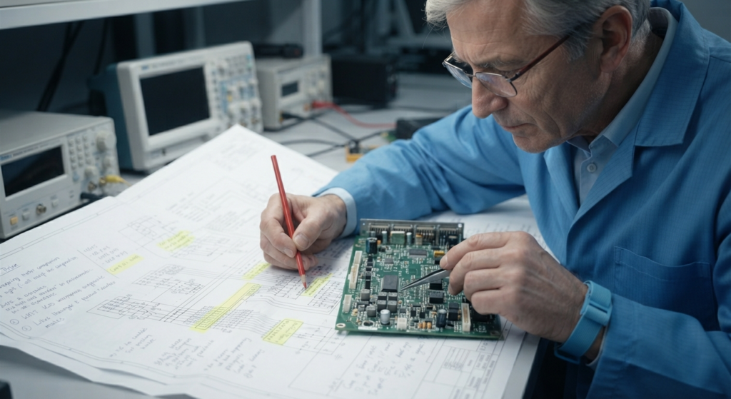 Eine zuverlässige Testmethodik für das Reverse Engineering einer PCB-Layoutzeichnung sollte sich nicht darauf beschränken zu prüfen, ob die rekonstruierte Leiterplatte äußerlich der Originalplatine ähnelt. Das eigentliche Ziel besteht darin zu überprüfen, ob die durch Reverse Engineering erstellten technischen Unterlagen die elektrischen und physischen Eigenschaften der ursprünglichen PCB präzise beschreiben. Ein vollständiger Validierungsprozess umfasst normalerweise den Schaltplan, die PCB-Layoutdatei, die Gerber-Datei, die BOM-Liste (Bill of Materials) und die Netzliste (Netlist). Diese Dokumente sind miteinander verknüpft, sodass ein Fehler in einem Dokument zu Inkonsistenzen in anderen Dokumenten führen kann. Beispielsweise ist ein falscher Bauteil-Footprint in der PCB-Datei im Schaltplan möglicherweise nicht offensichtlich, kann jedoch zu Problemen bei der Montage führen. Daher sollten sowohl der Vergleich zwischen den einzelnen Dokumenten als auch die Überprüfung der Original-PCB anhand der zugehörigen Dokumentation Bestandteil der Testmethodik sein.