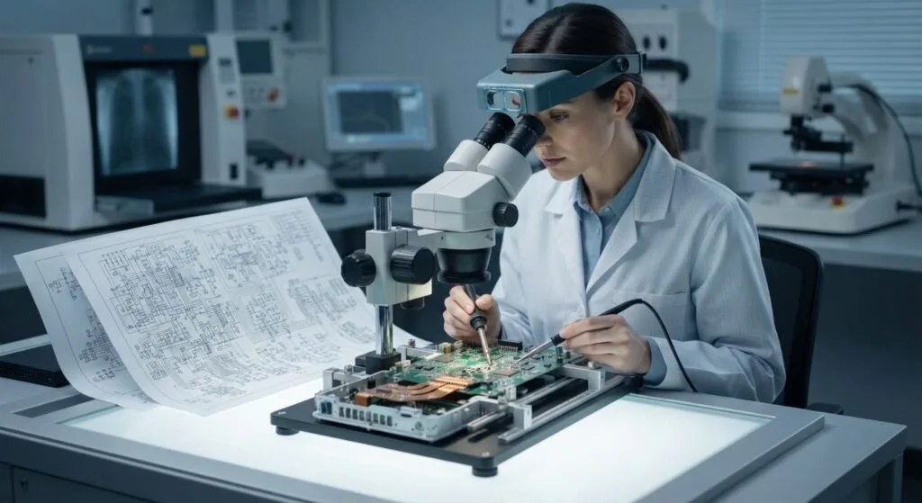 Se as medições revelarem desvios, os engenheiros poderão rastrear o problema até a placa PCB, aos dados Gerber, à configuração das camadas, aos parâmetros dos materiais, à reconstrução do layout ou à seleção dos componentes e, em seguida, modificar, restaurar ou reproduzir o projeto afetado. Consequentemente, a precisão dos testes de engenharia reversa de PCB é melhor alcançada por meio da comparação de documentos específicos para cada aplicação, da análise de impedância controlada, da validação de protótipos e de testes funcionais, em vez de depender exclusivamente da semelhança visual.