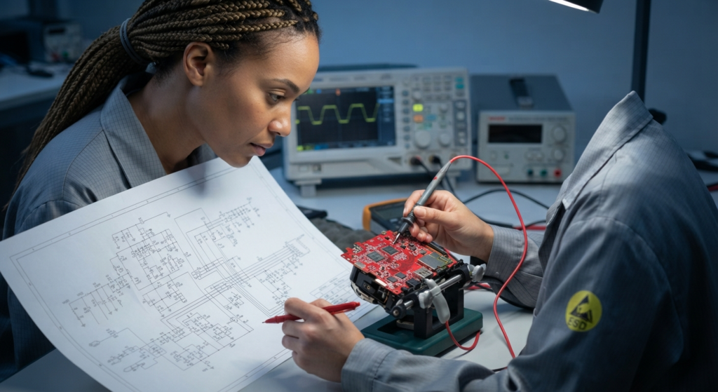 Voor elektronische producten met hoge snelheid en hoge frequentie vereist reverse engineering van het PCB-layoutschema voor impedantietests een aanzienlijk hoger verificatieniveau dan een gewone PCB-reconstructie. Wanneer een PCB sporen met gecontroleerde impedantie bevat, is het doel niet alleen om de zichtbare koperen routing te reproduceren, maar ook om de elektrische eigenschappen van het oorspronkelijke ontwerp zo nauwkeurig mogelijk te reconstrueren. Differentieelparen, hogesnelheidssignaallijnen, RF-transmissiepaden, USB-interfaces, PCIe-kanalen, Ethernetverbindingen en andere gevoelige schakelingen kunnen afhankelijk zijn van een specifieke spoorbreedte, spoorafstand, diëlektrische dikte, koperdikte en laagconfiguratie. Daarom moeten het gereconstrueerde schema, het PCB-bestand, het Gerber-bestand, de BOM-lijst en andere engineeringdocumenten onderling worden gecontroleerd en vergeleken voordat een gereproduceerde PCB wordt vervaardigd.