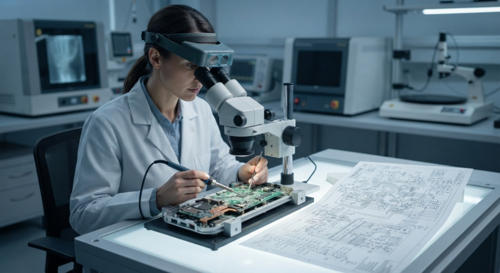Pour les produits électroniques à haute vitesse et à haute fréquence, la rétro-ingénierie du schéma de routage PCB pour les tests d'impédance exige un niveau de vérification considérablement plus élevé qu'une reconstruction classique de PCB. Lorsqu'une PCB comporte des pistes à impédance contrôlée, l'objectif n'est pas simplement de reproduire le routage visible en cuivre, mais de récupérer aussi précisément que possible les caractéristiques électriques de la conception d'origine. Les paires différentielles, les lignes de signaux à haute vitesse, les chemins de transmission RF, les interfaces USB, les canaux PCIe, les connexions Ethernet et autres circuits sensibles peuvent dépendre d'une largeur de piste spécifique, d'un espacement précis, d'une épaisseur de diélectrique donnée, d'une épaisseur de cuivre déterminée et d'une configuration particulière des couches. Par conséquent, le schéma électrique, le fichier PCB, le fichier Gerber, la nomenclature BOM et les autres documents d'ingénierie récupérés doivent être vérifiés et comparés entre eux avant la fabrication d'une PCB reproduite.