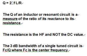 Inductor Q or Quality Factor
