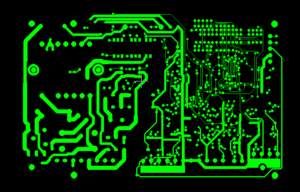 bottom layer of printed circuit board after reverse engineering