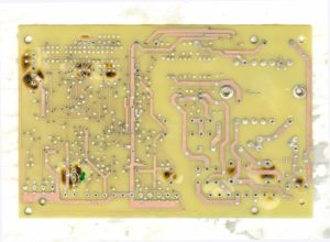 bottom side of PCB after scrub off the solder mask from printed circuit board which going to be reverse engineered.jpg
