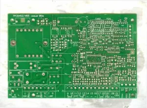 top side of PCB after desoldering all the components off the printed circuit board which going to be reverse engineered